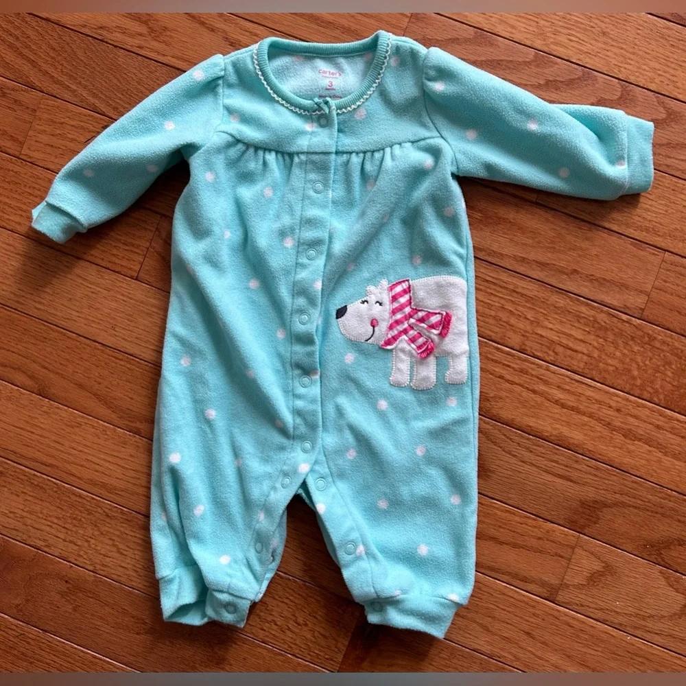 5/$20 Carters Fleece one piece Footie footless 3mo